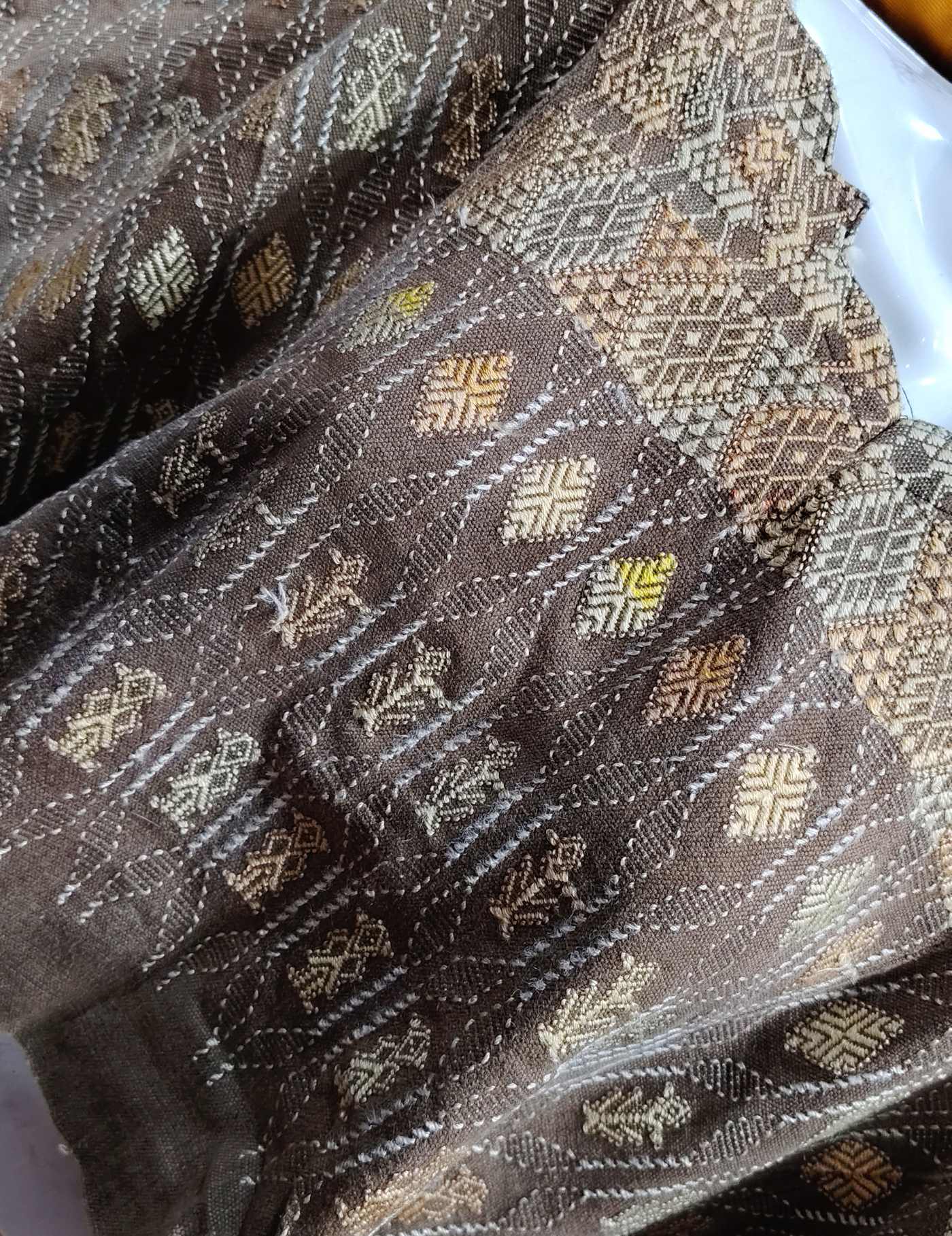 Brown with deer Cobán Huipil #8-356
