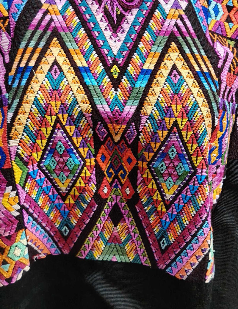 Black with geometric pattern Chichicastenango Huipil #8-361