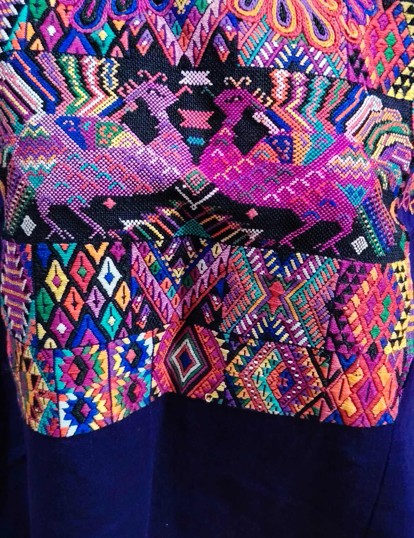 Purple with peacocks Chichicastenango Huipil #8-364