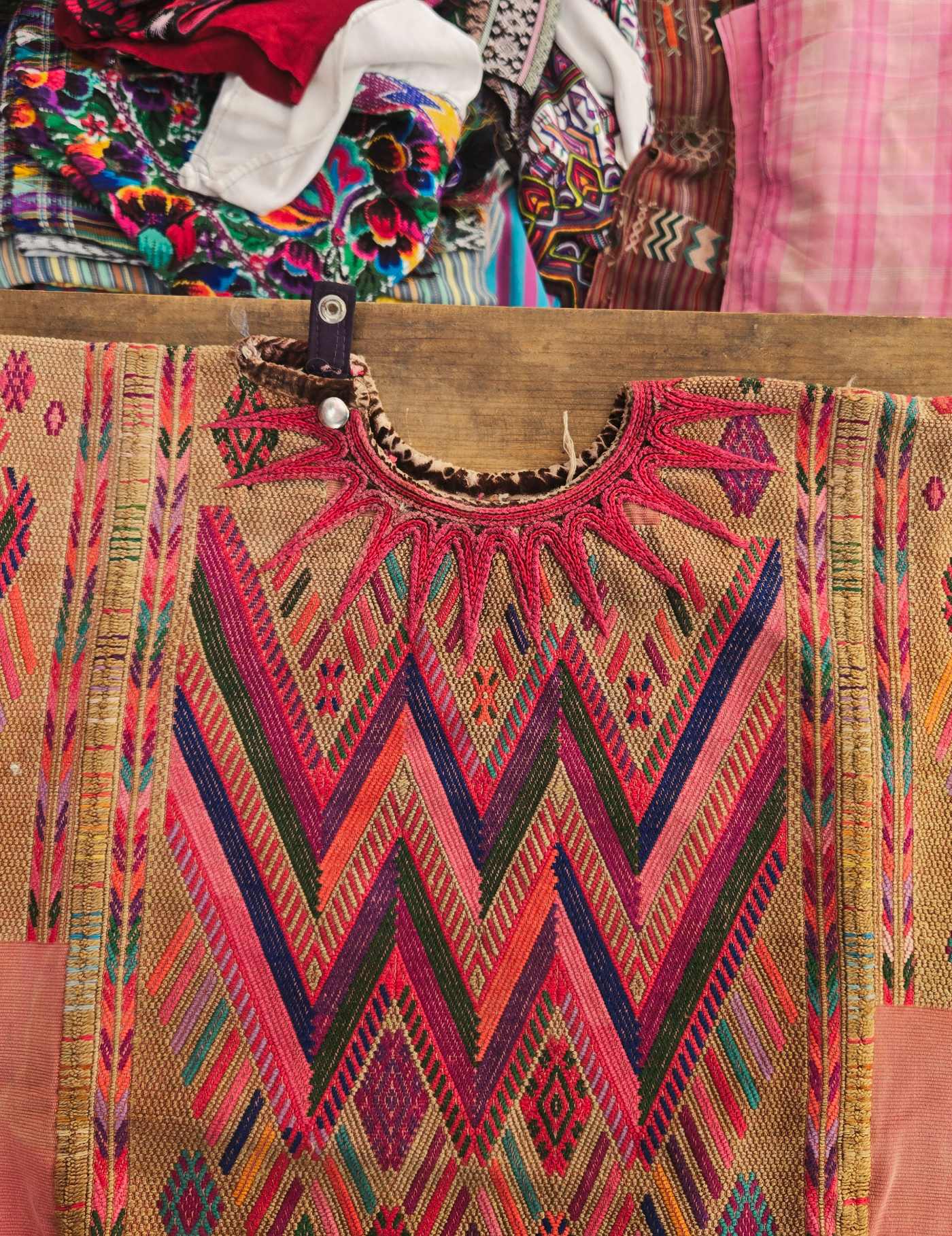 Pink and Gold Chichicastenango Huipil #8-393