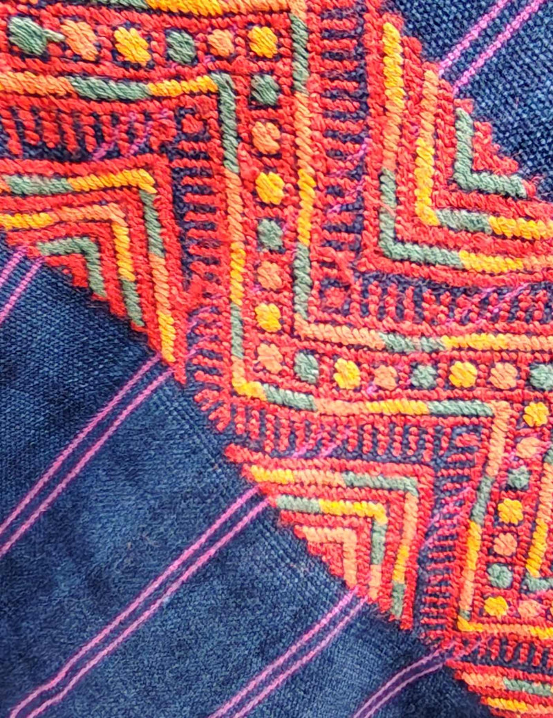 Indigo with Zigzag Nahualá Huipil #8-407