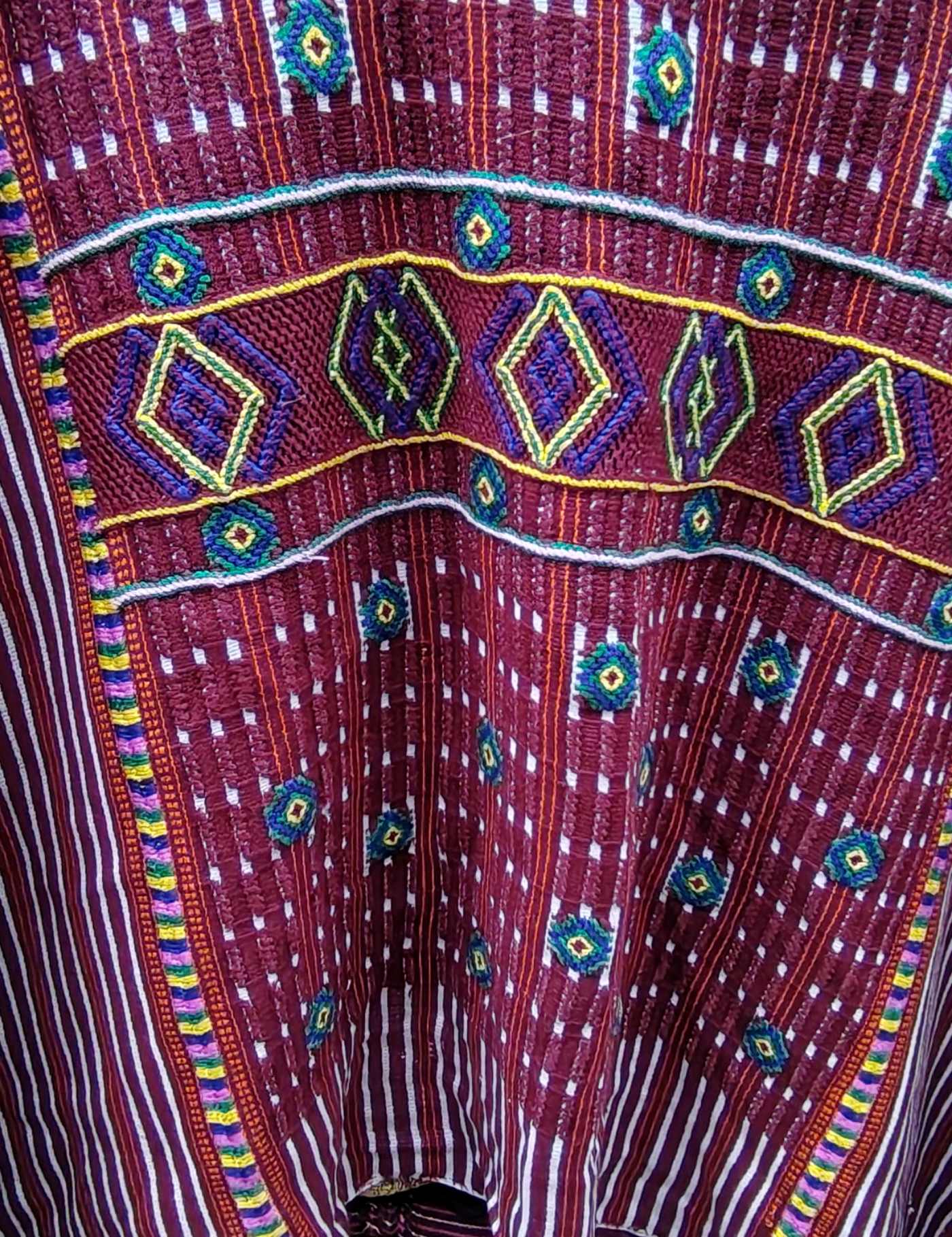Dark Burgundy with Geometrics Colotenango Huipil #8-412