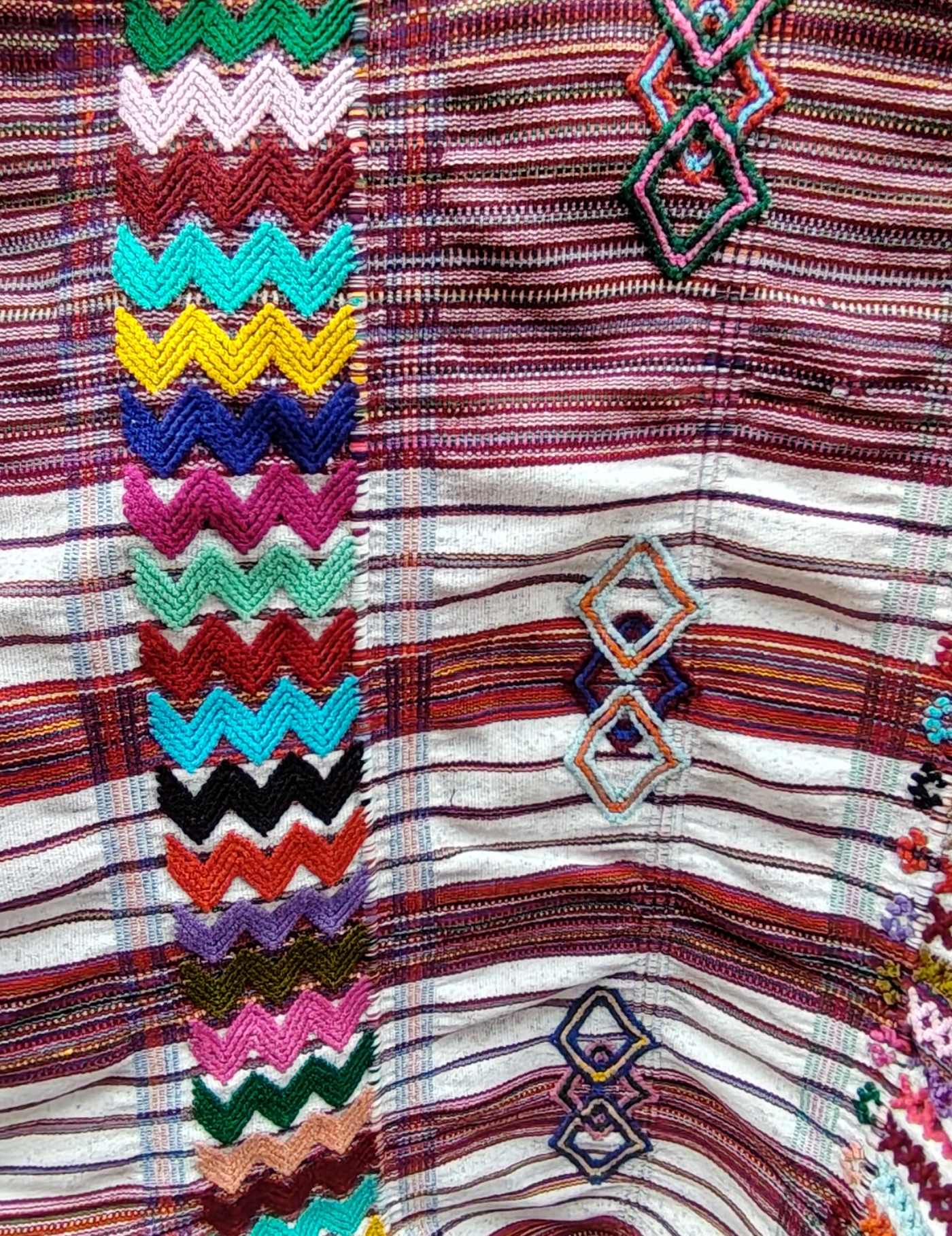 White and Dark Red San pedro necta Huipil #8-414