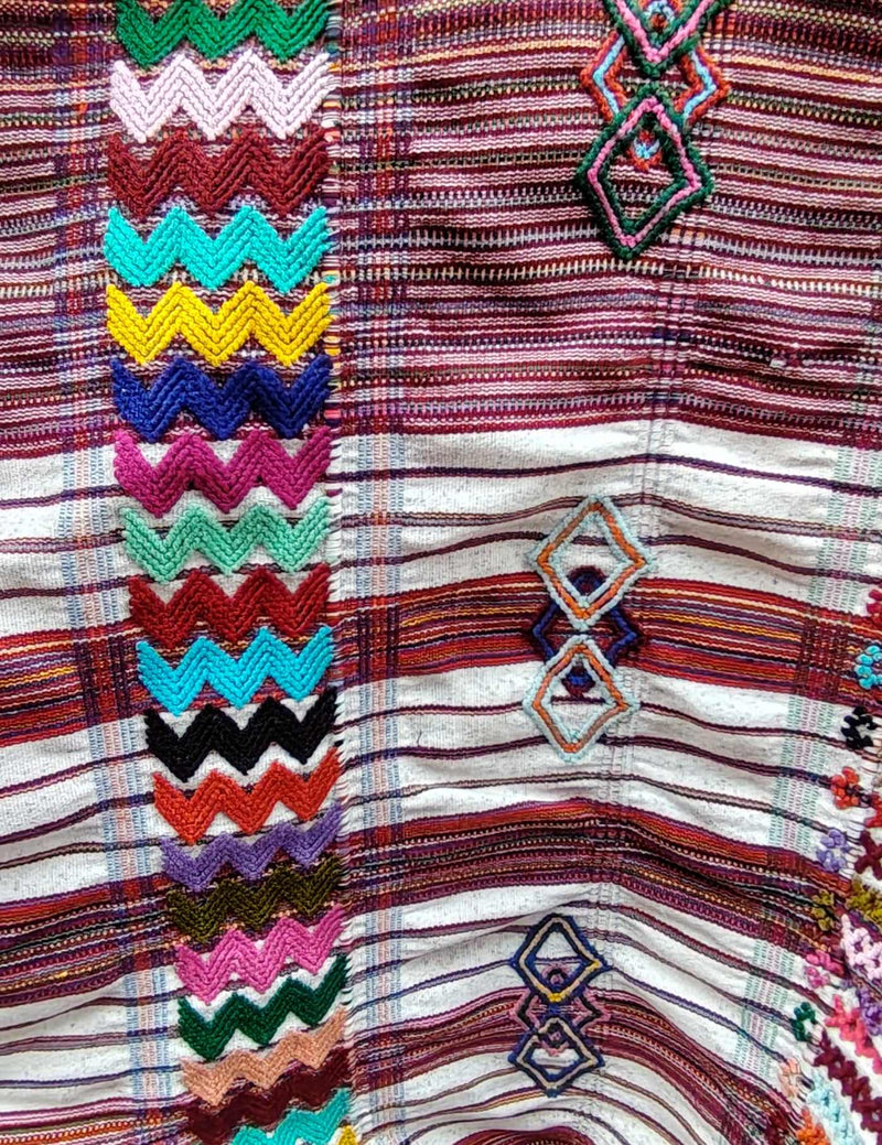 White and Dark Red San pedro necta Huipil #8-414