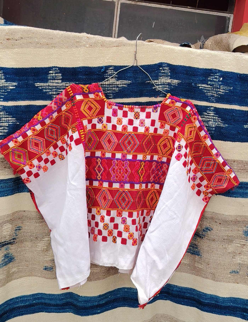 White and Red Colotenango Huipil #8-432