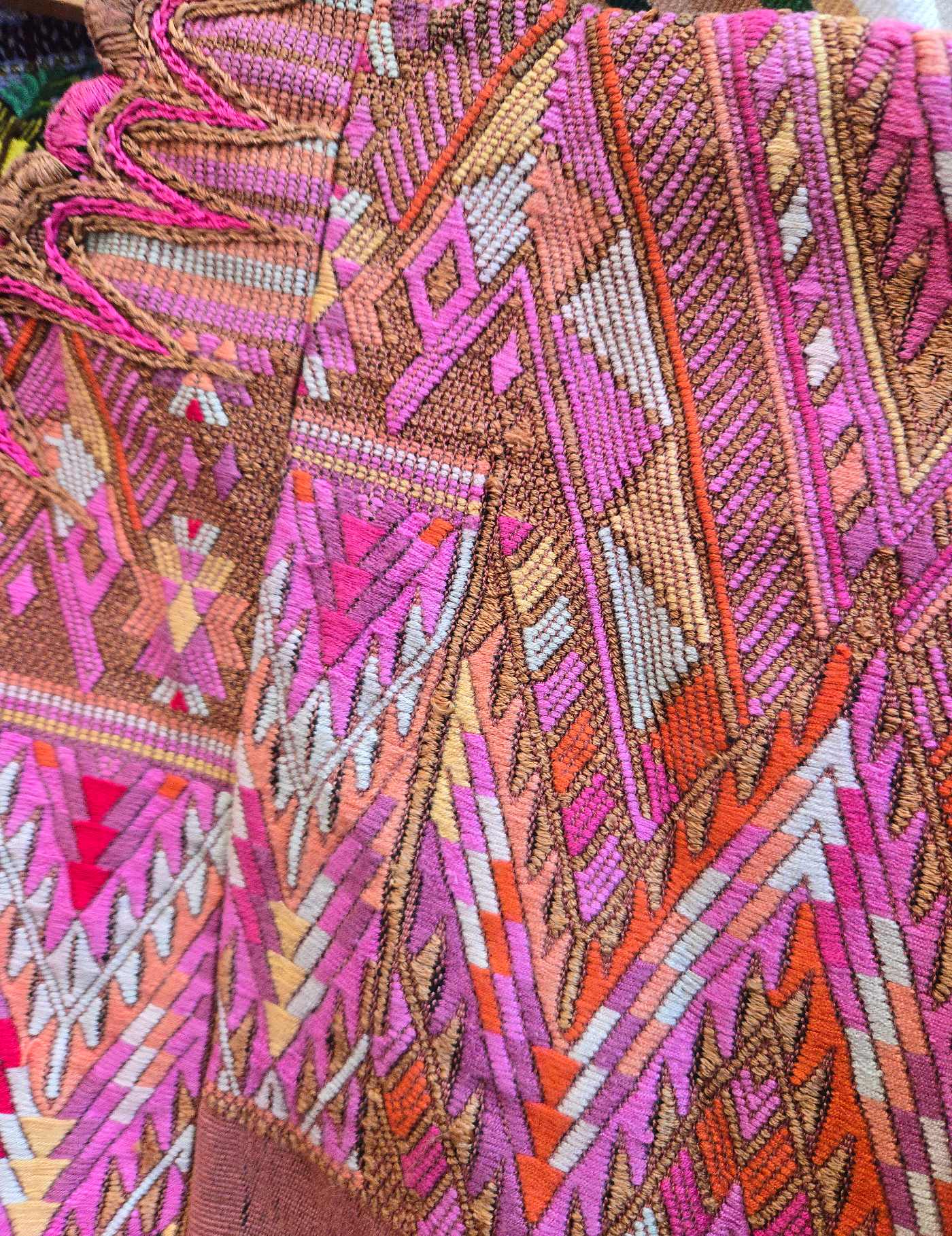 Pink and Brown Chichicastenango Huipil #8-435