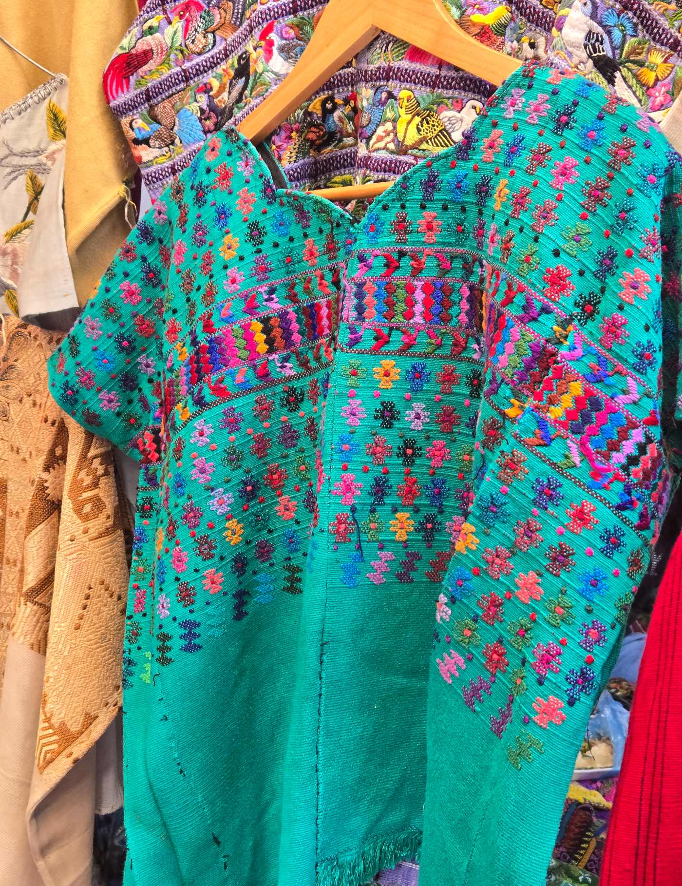 Teal and Pink San Lucas Tolimán Huipil #8-450