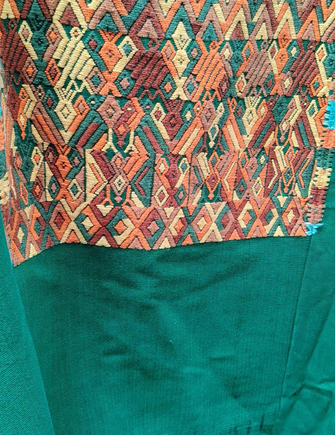 Green and Gold San Juan Cotzal Huipil #8-464
