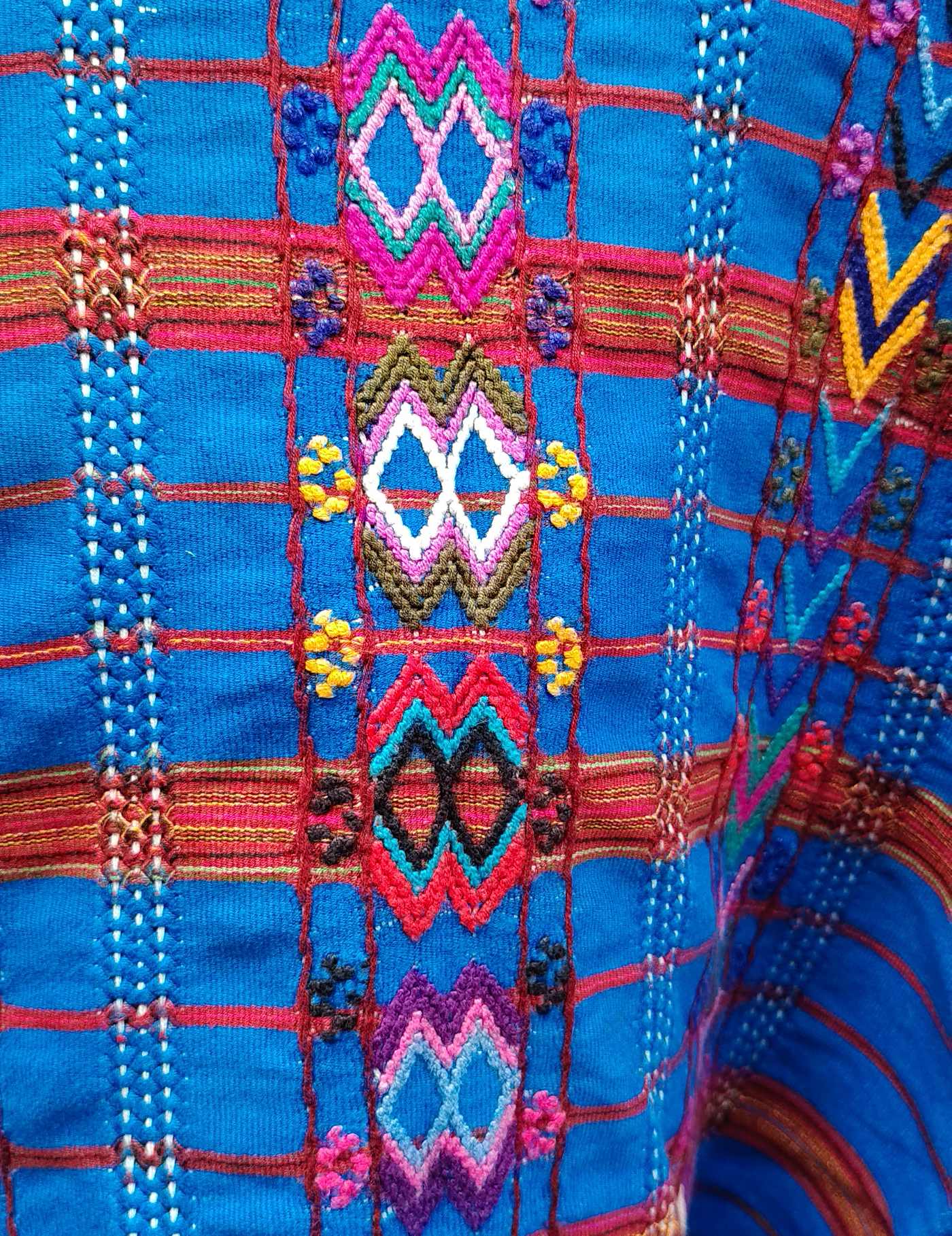 Blue and Red Colotenango Huipil #8-465