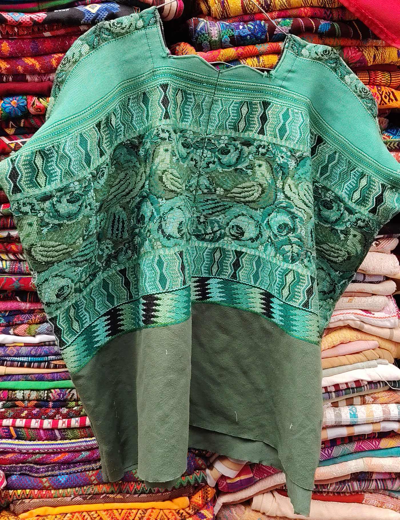 Green Birds and Roses Colotenango Huipil #8-467