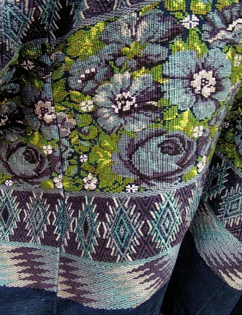 Indigo blue with flowers Comalapa Huipil #8-468