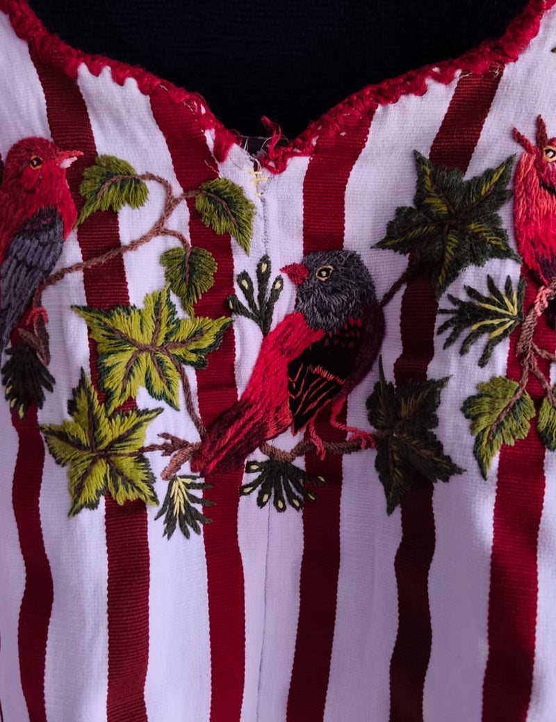 Red and White Striped Santiago Huipil #8-475