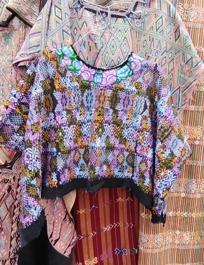 Colourful Lilac Cobán Huipil #8-480