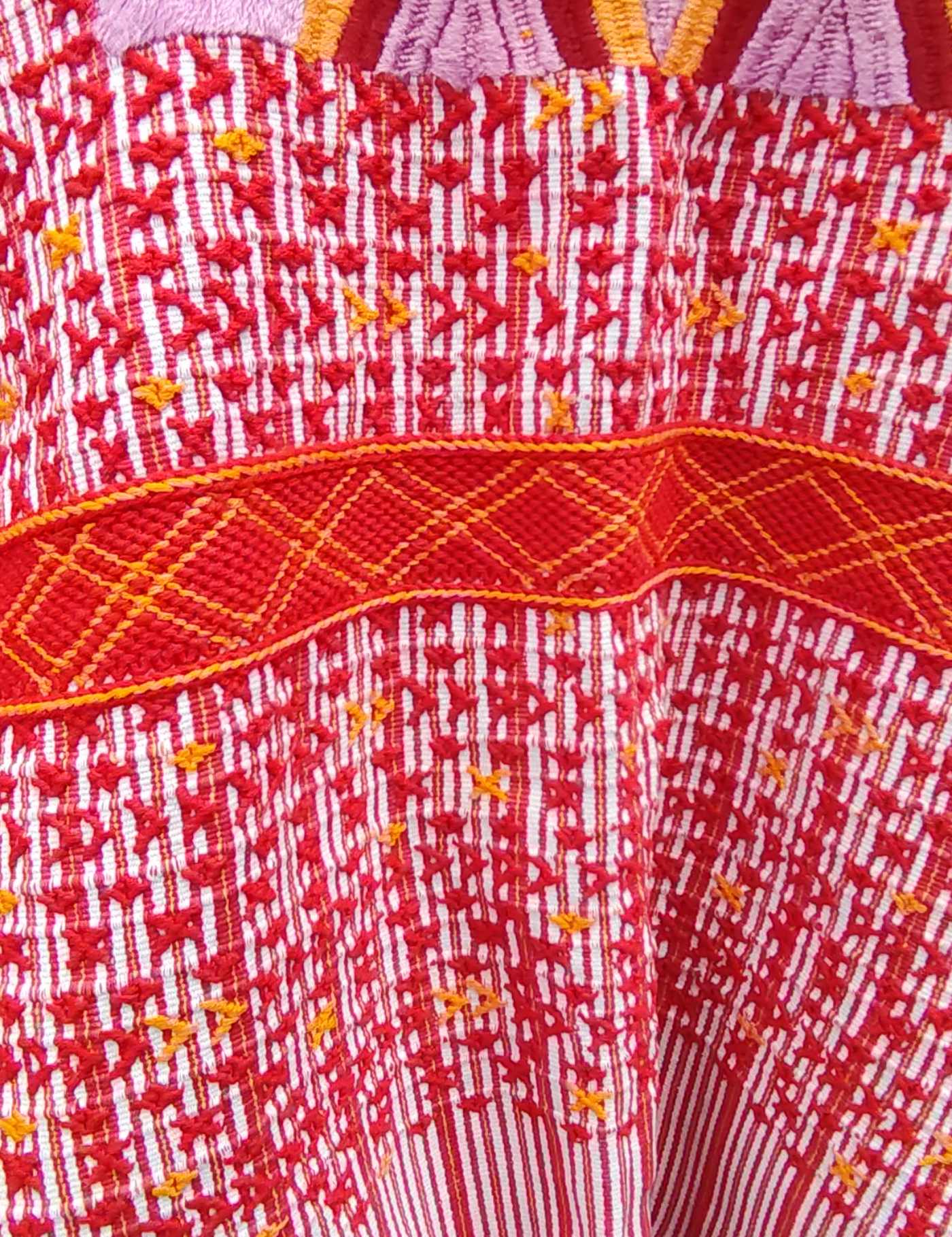 Red and Pink Colotenango Huipil #8-495