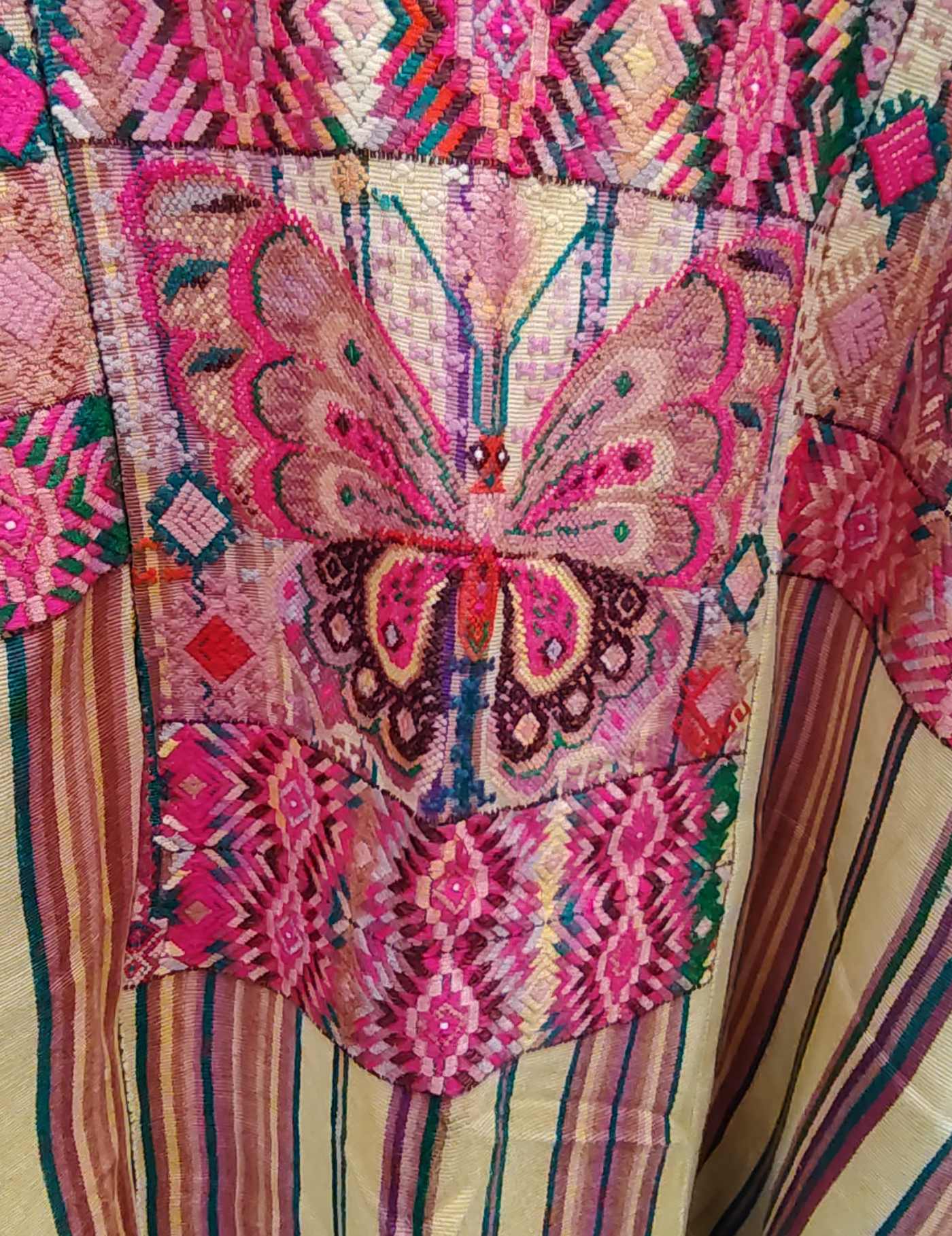 Butterflies and Stripes Chichicastenango Huipil #8-501