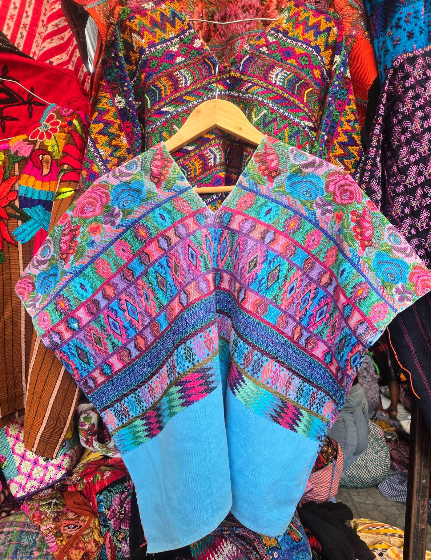 Blue and Pink Comalapa Huipil #8-509