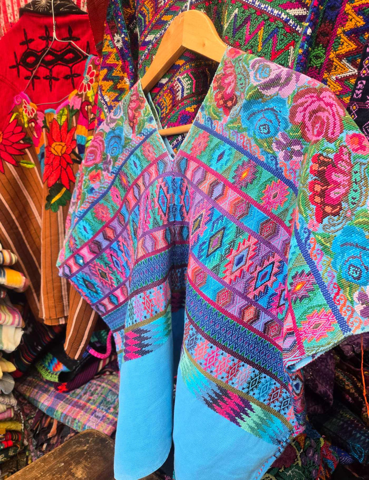 Blue and Pink Comalapa Huipil #8-509