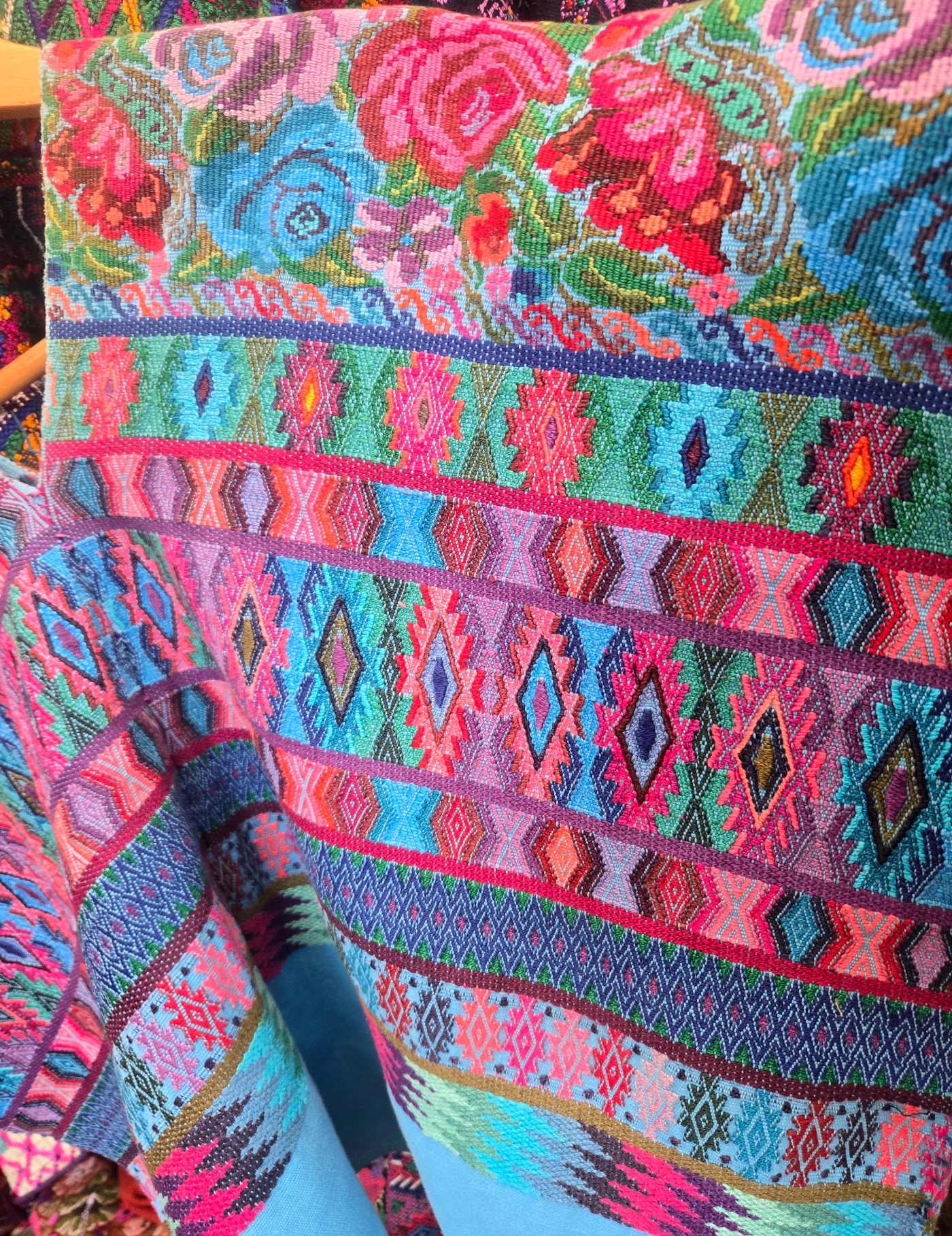 Blue and Pink Comalapa Huipil #8-509