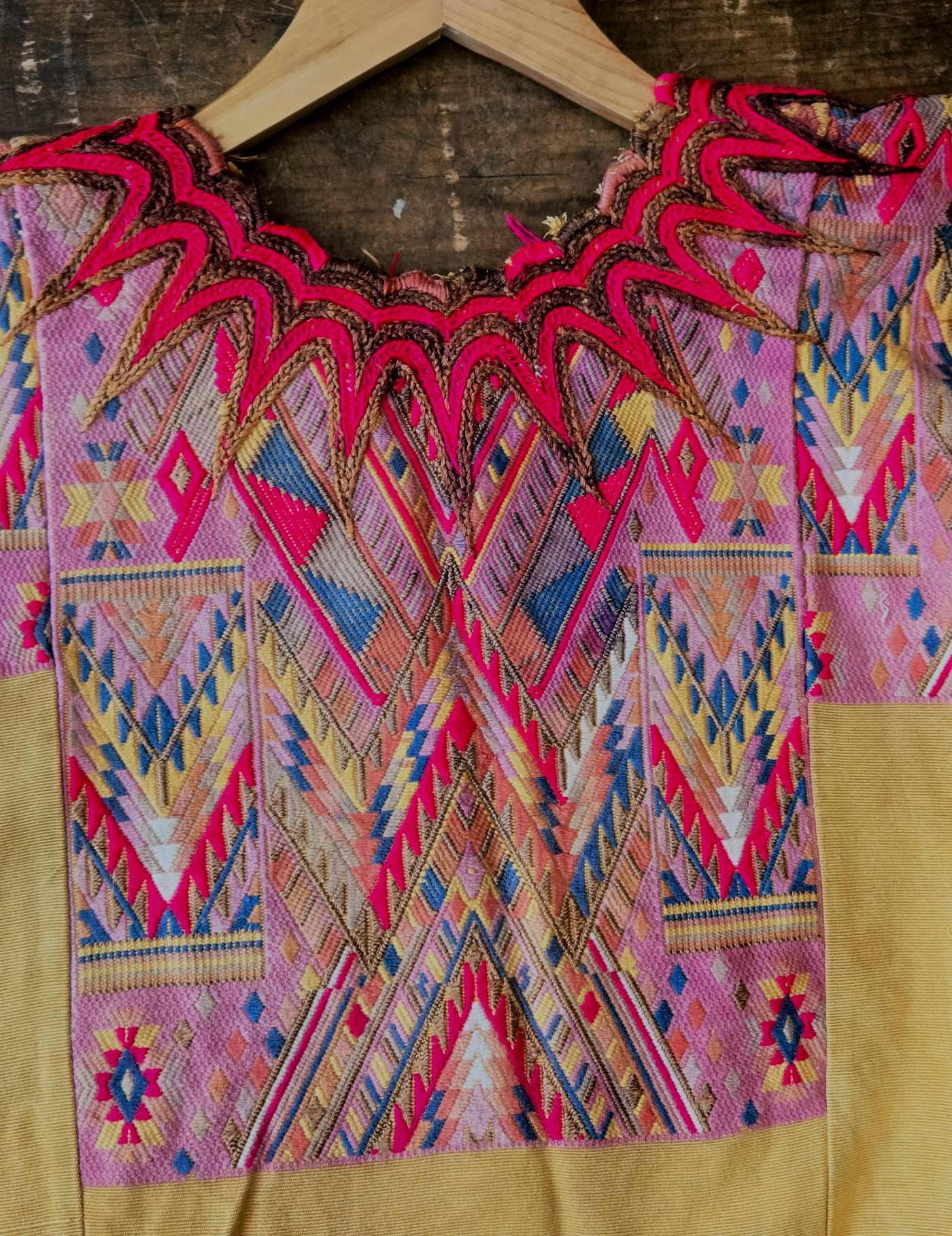 Pink and Primrose Chichicastenango Huipil #8-515