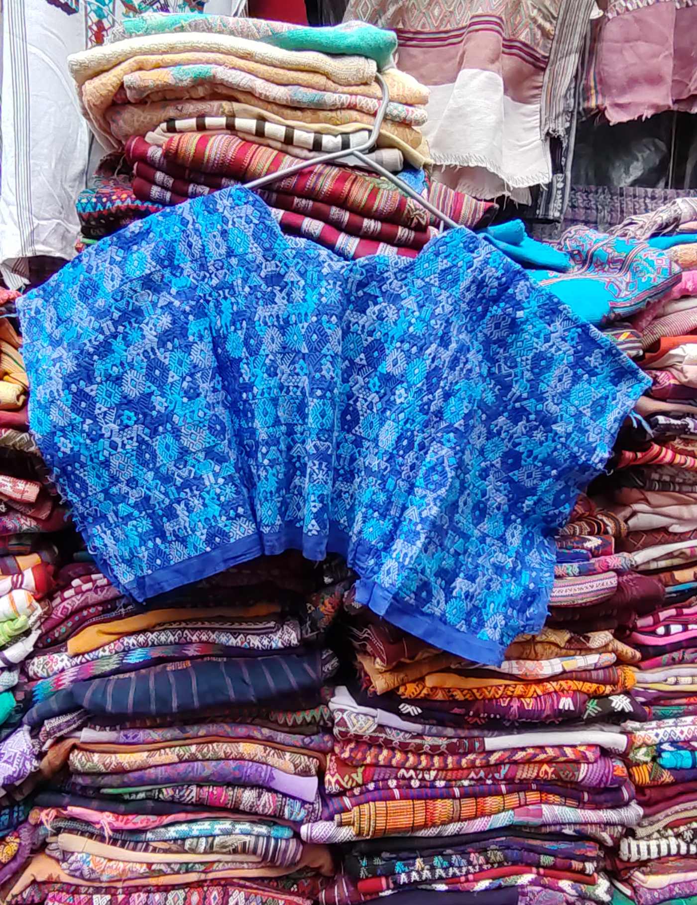 Bright Blue Cobán Huipil #8-556
