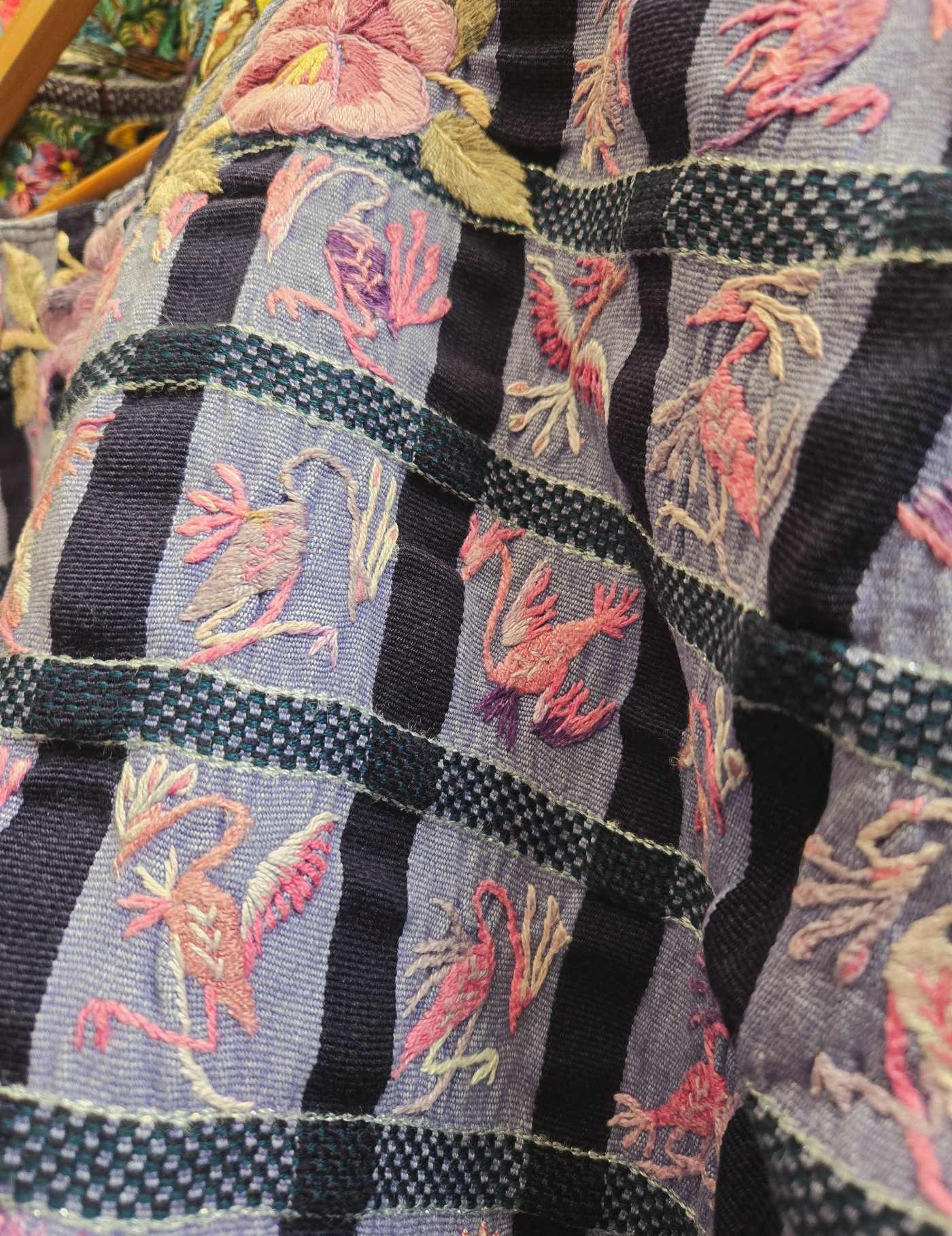 Mauve with Pink Dragons Santiago Huipil #9-4
