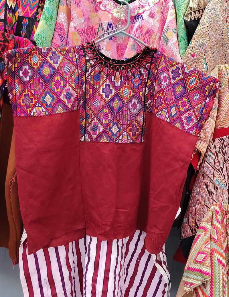 Geometric on Red Chichicastenango Huipil #9-37