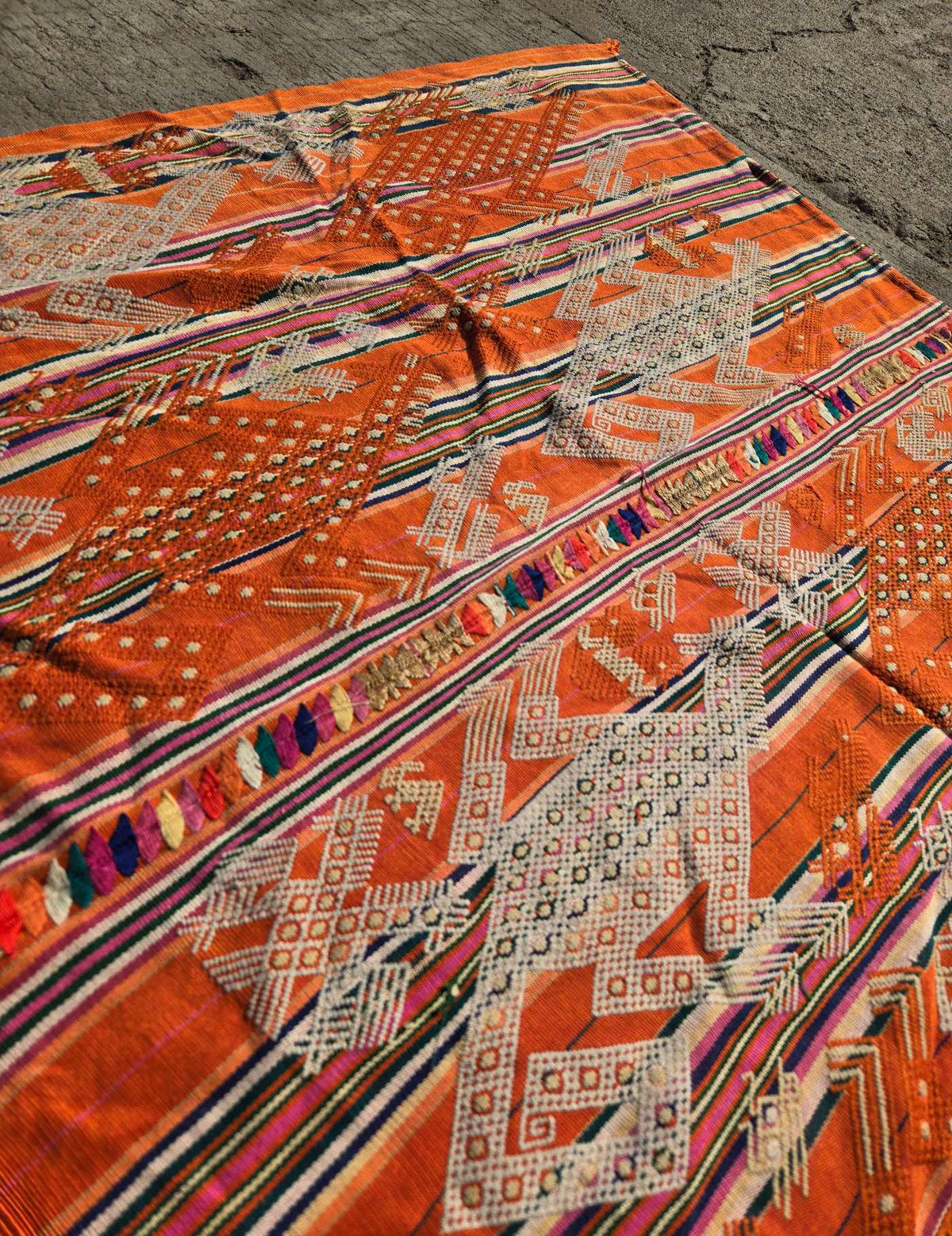Animals on Orange Chichicastenango Tzute #9-62