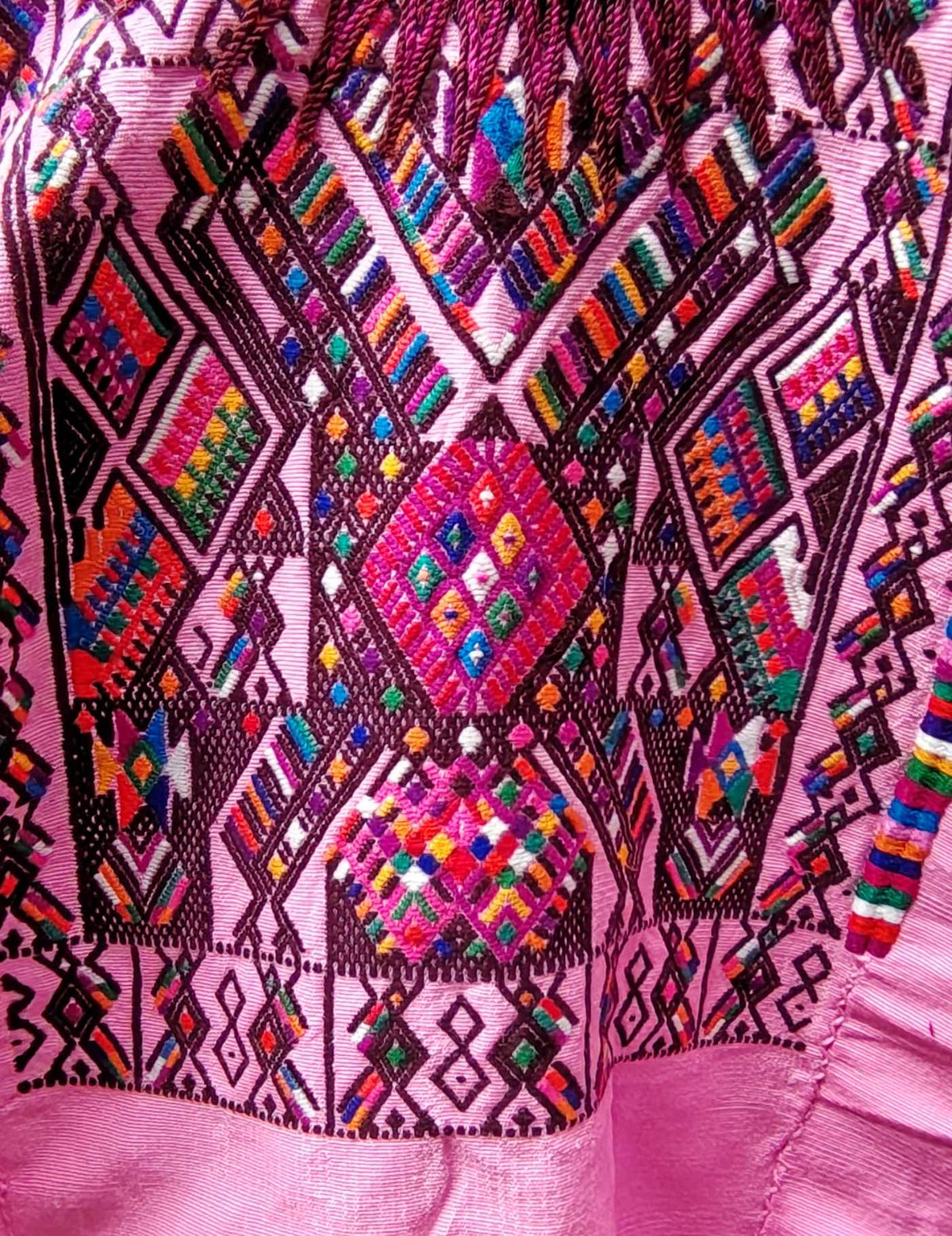 Pink with Two-Headed Bird Chichicastenango Huipil #9-73