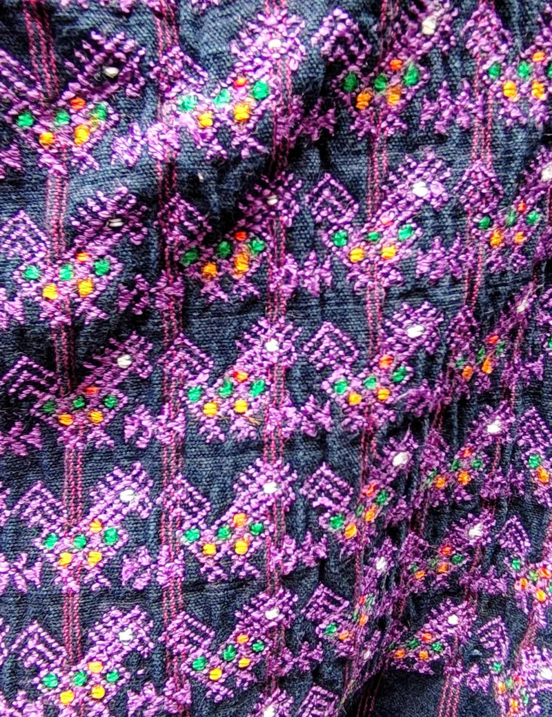 Purple on Indigo Nahualá Huipil #9-77