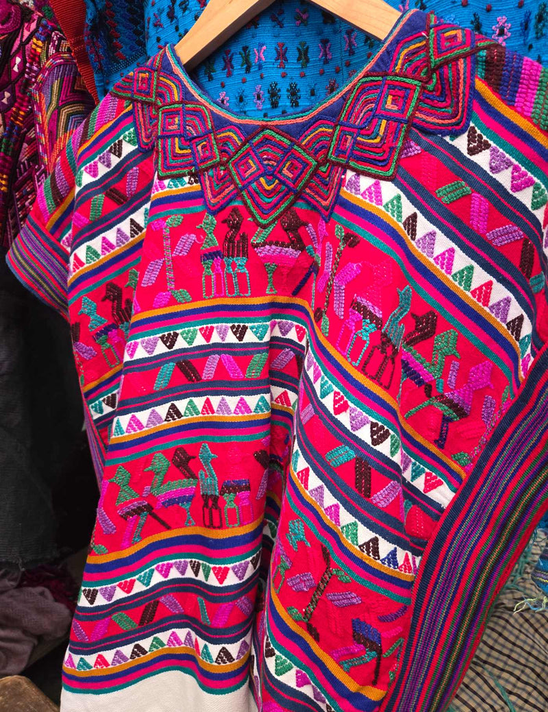 Bright Red Nebaj Huipil #9-88
