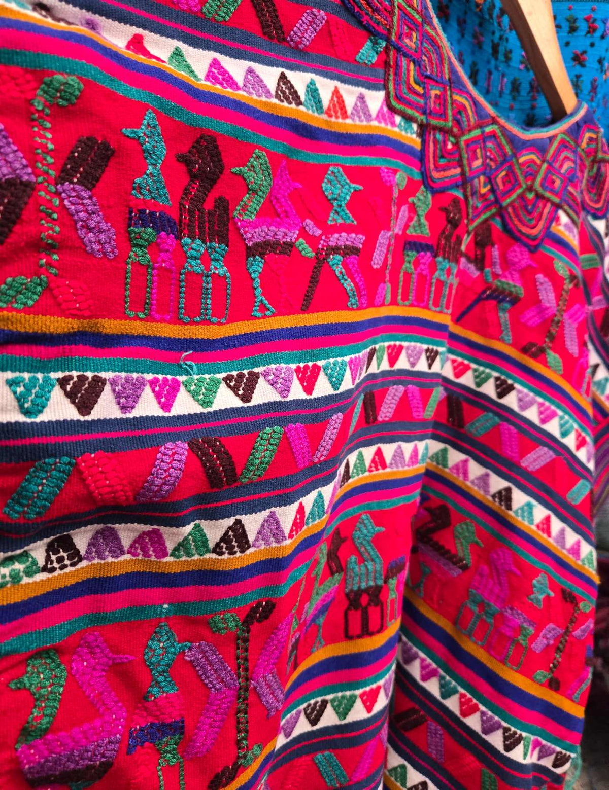 Bright Red Nebaj Huipil #9-88