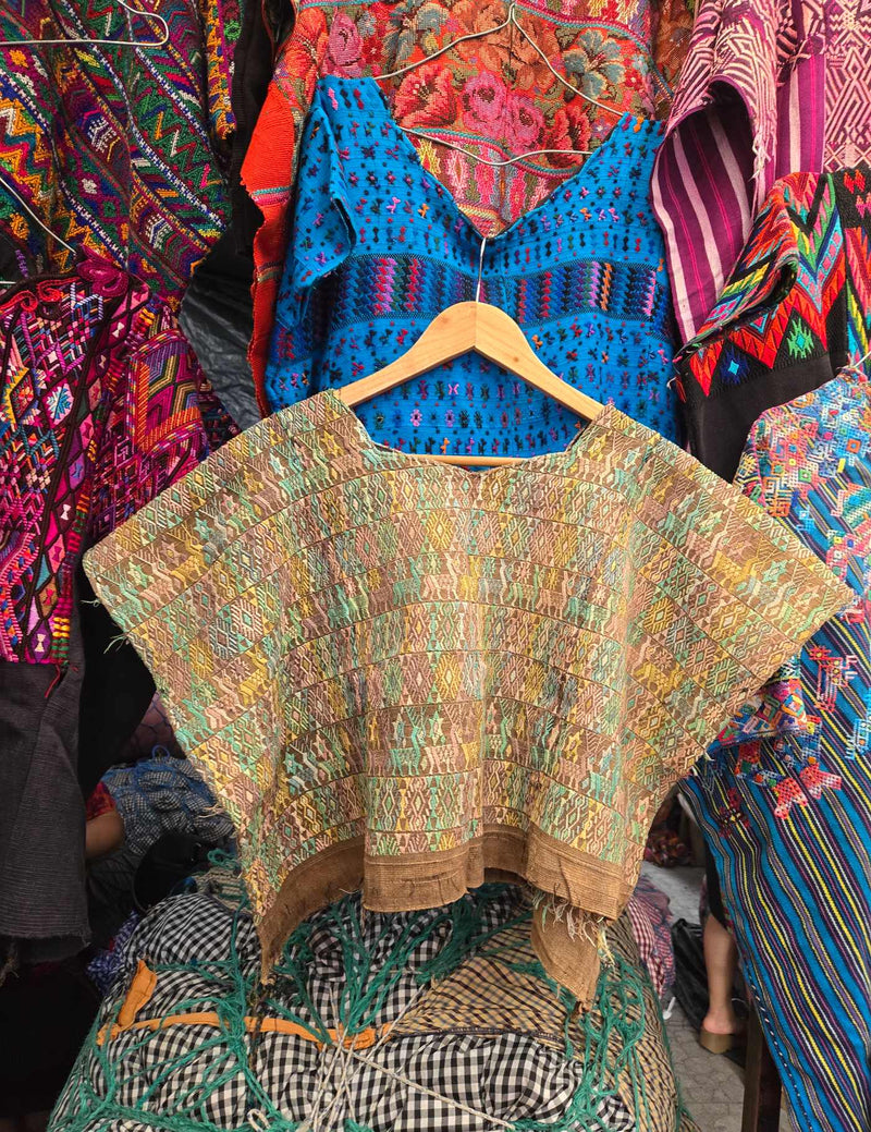 Colourful on Brown Cobán Huipil #9-89