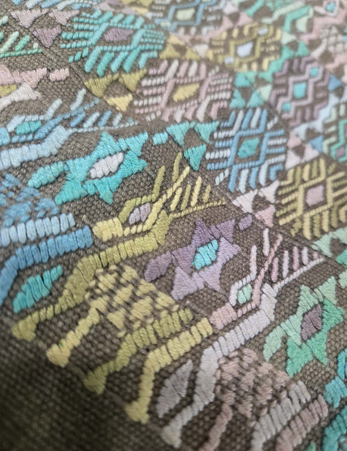Colourful on Brown Cobán Huipil #9-89