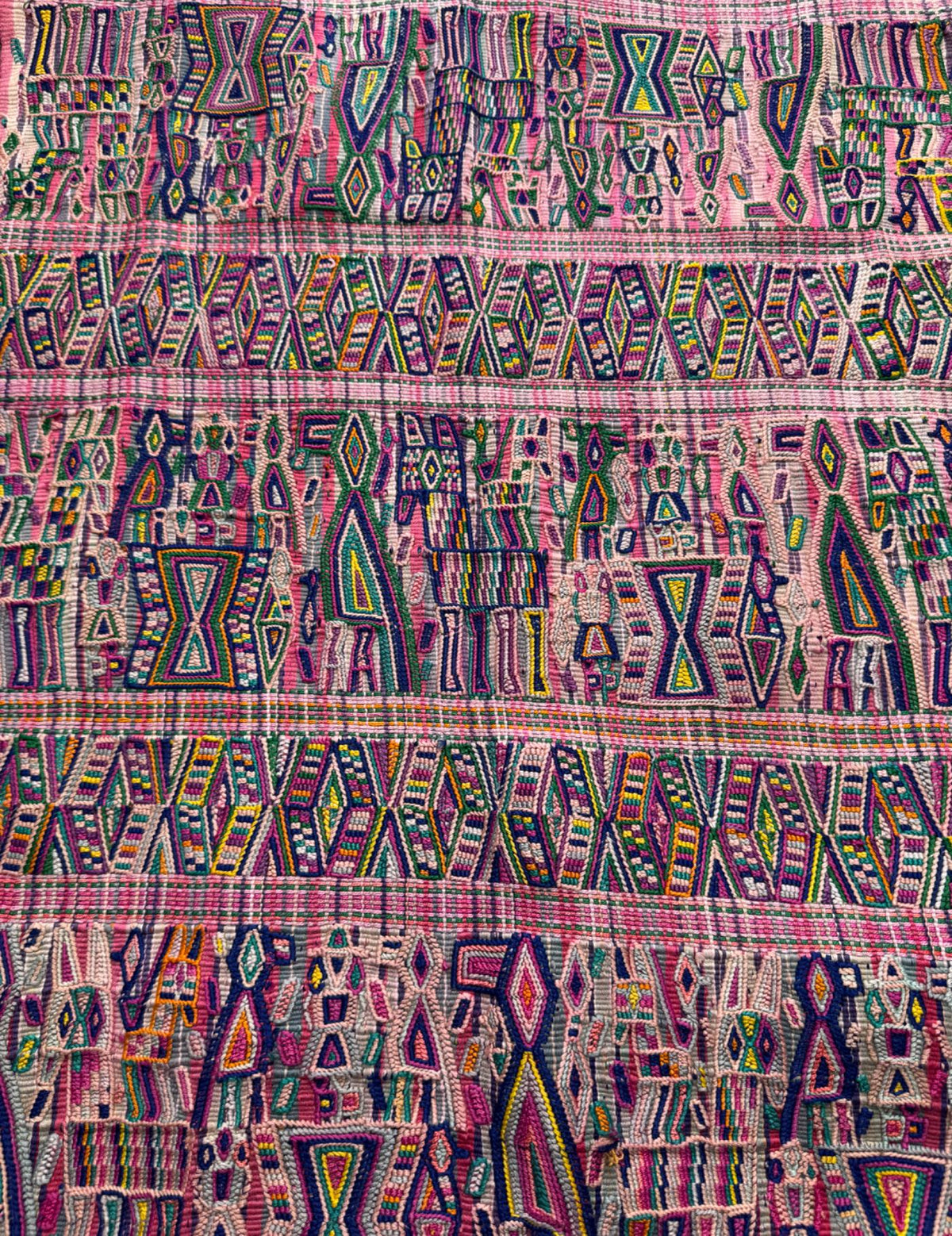 Pink and Blue Nebaj Tzute #9-111