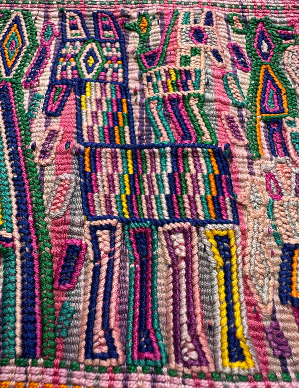 Pink and Blue Nebaj Tzute #9-111