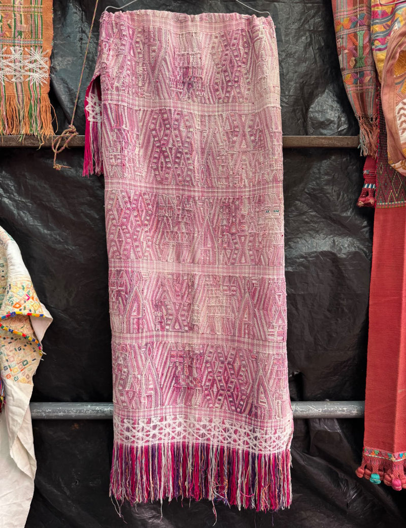 Pink and White Nebaj Tzute #9-113