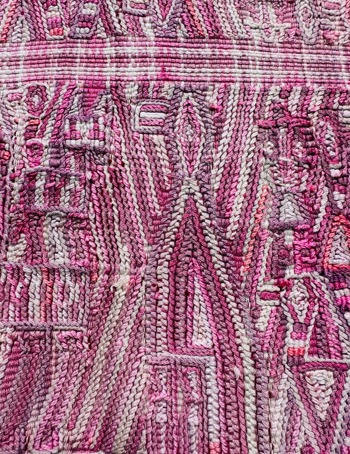 Pink and White Nebaj Tzute #9-113