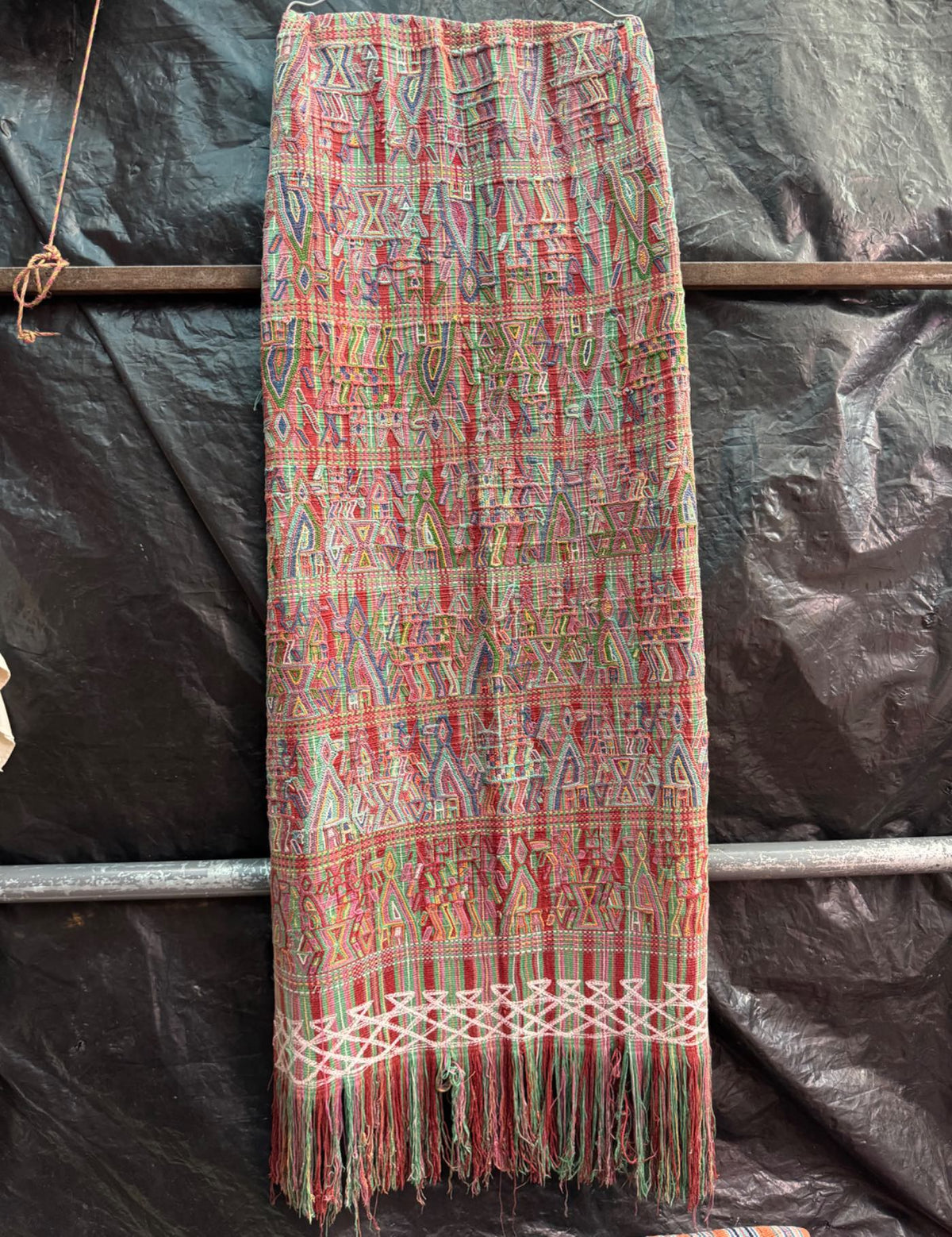 Terracotta and Turquoise Nebaj Tzute #9-119