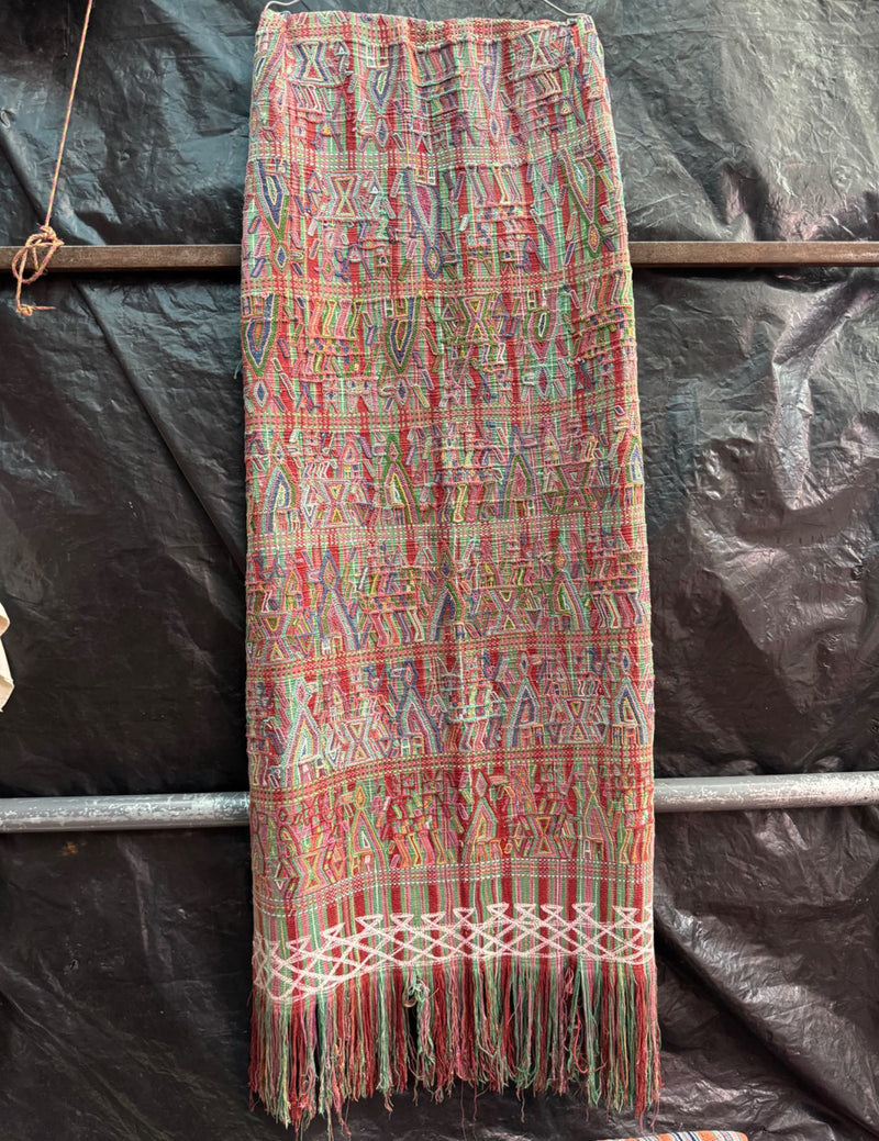 Terracotta and Turquoise Nebaj Tzute #9-119