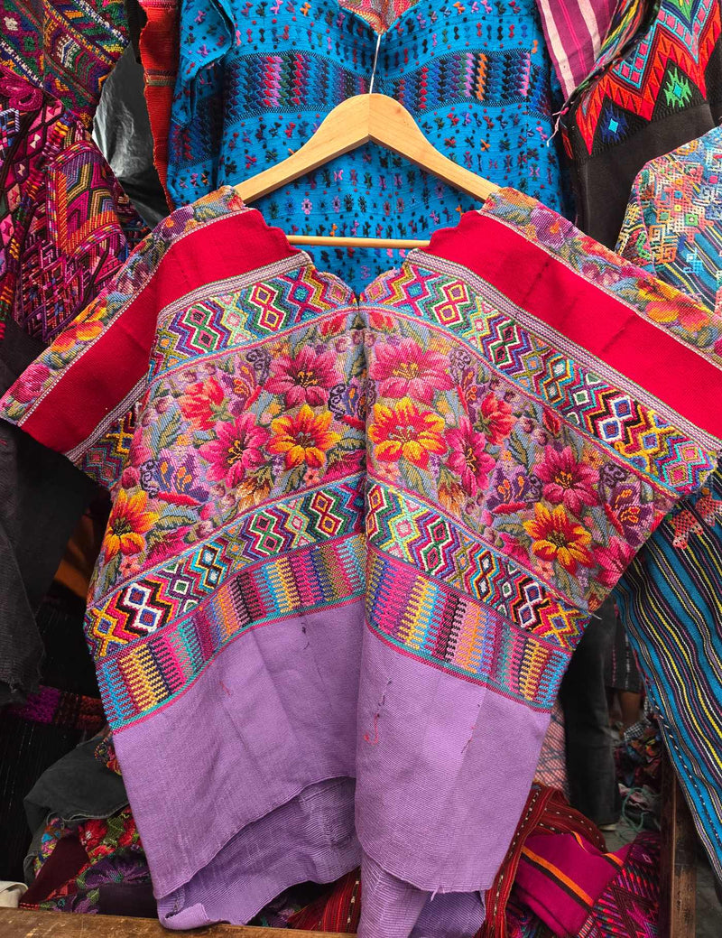 Lilac and Red Comalapa Huipil #9-125
