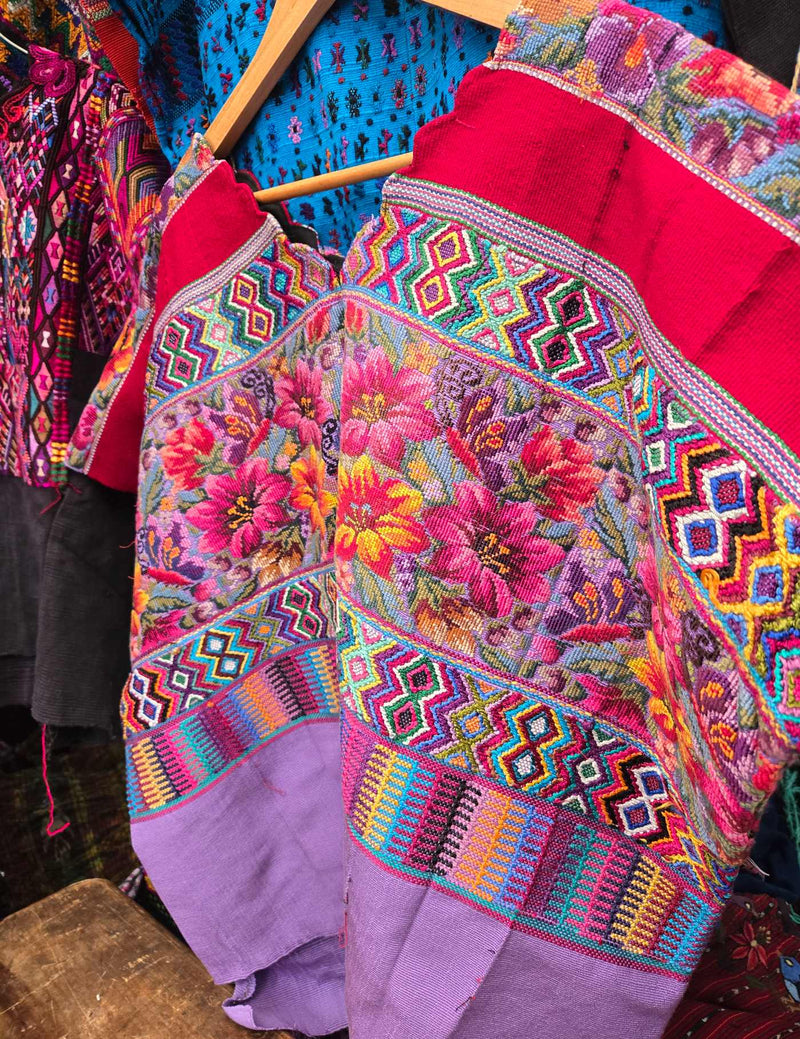 Lilac and Red Comalapa Huipil #9-125