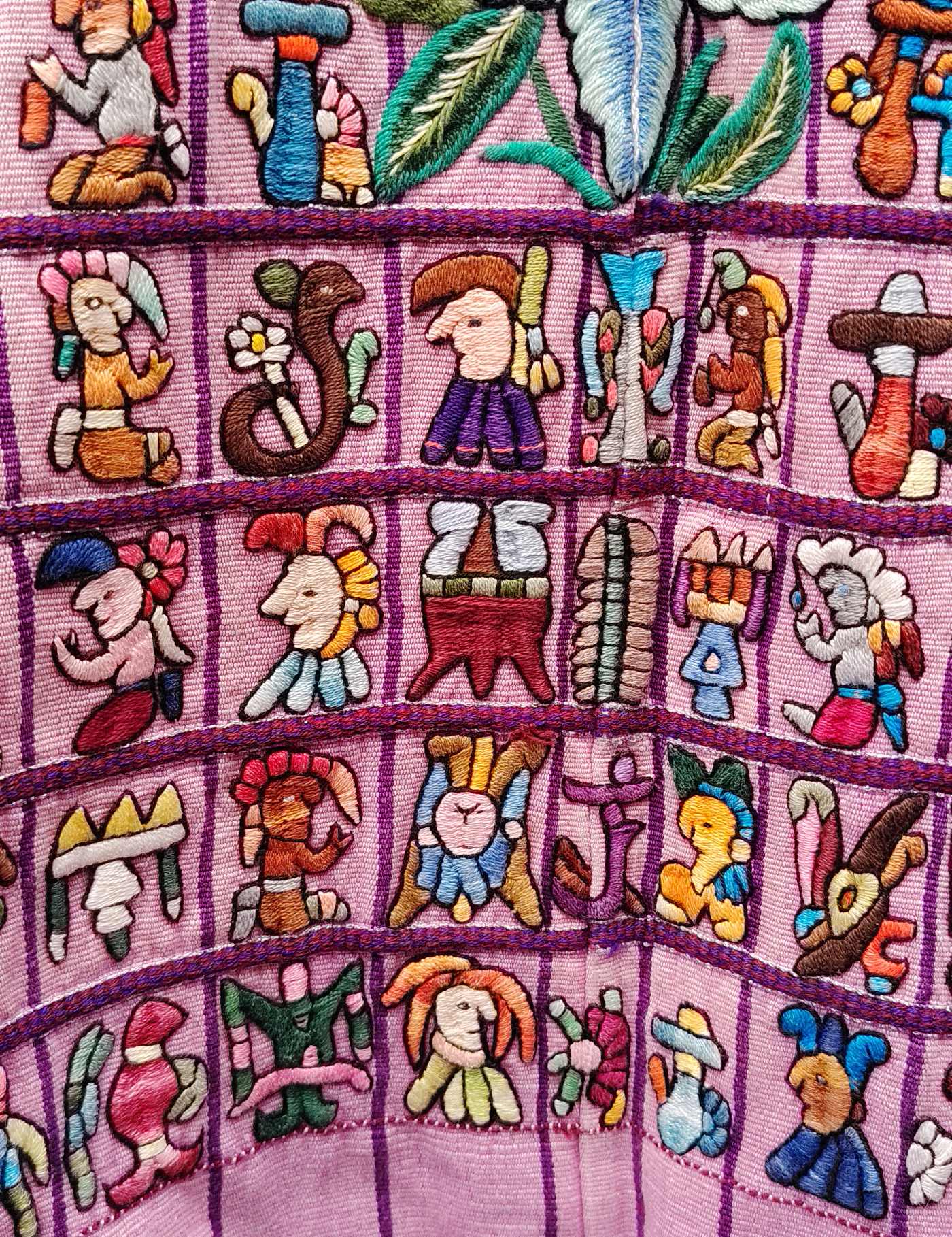 Pink with Mayans Santiago Huipil #9-141