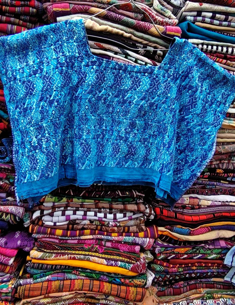 Bright Blue Cobán Huipil #9-210