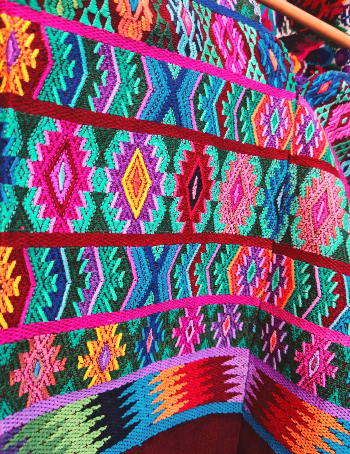 Green and Burgundy Comalapa Huipil #9-217