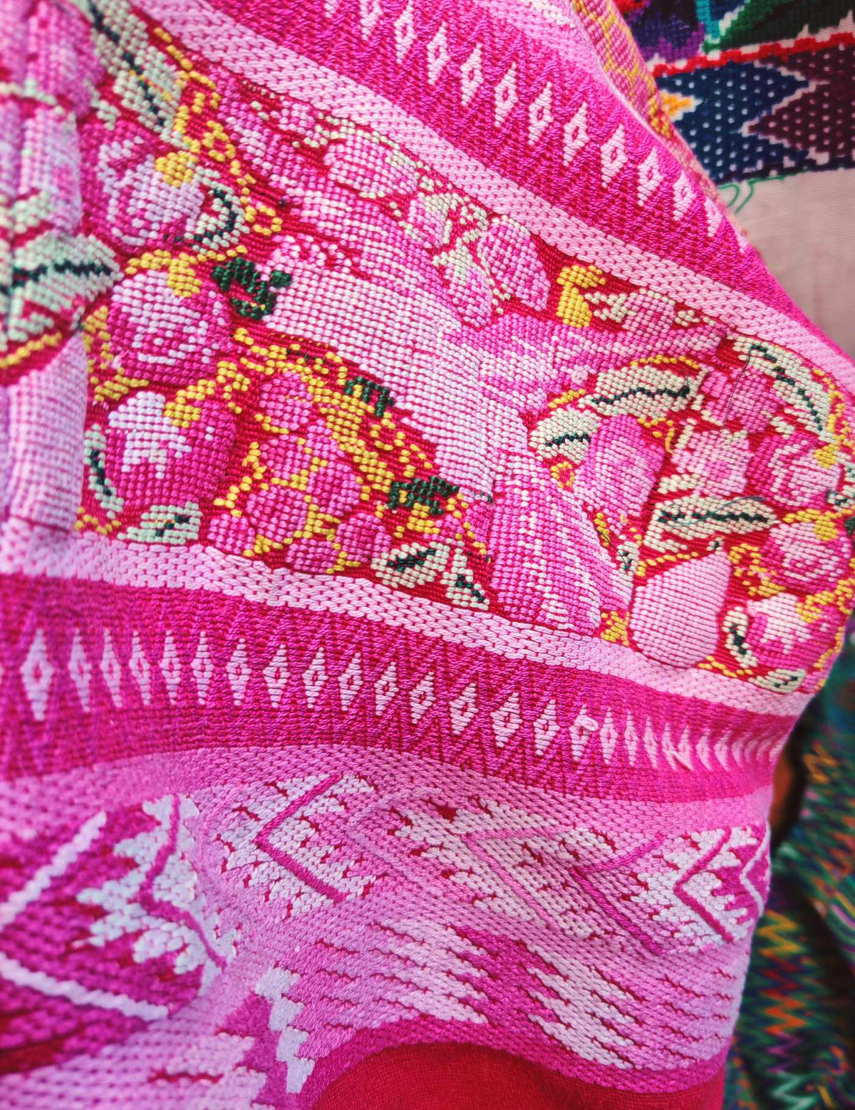 Pink and Red Comalapa Huipil #9-219