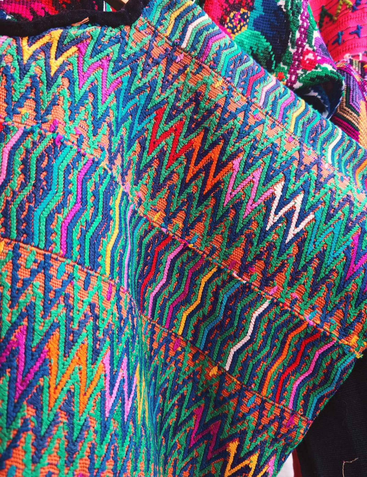 Blue and Terracotta Rabinal Huipil #9-220