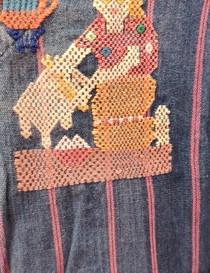 Indigo with Weaving Woman Nahualá Huipil #9-234
