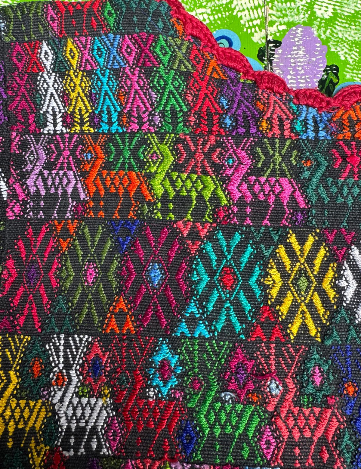 Colourful on Black Cobán Huipil #9-243