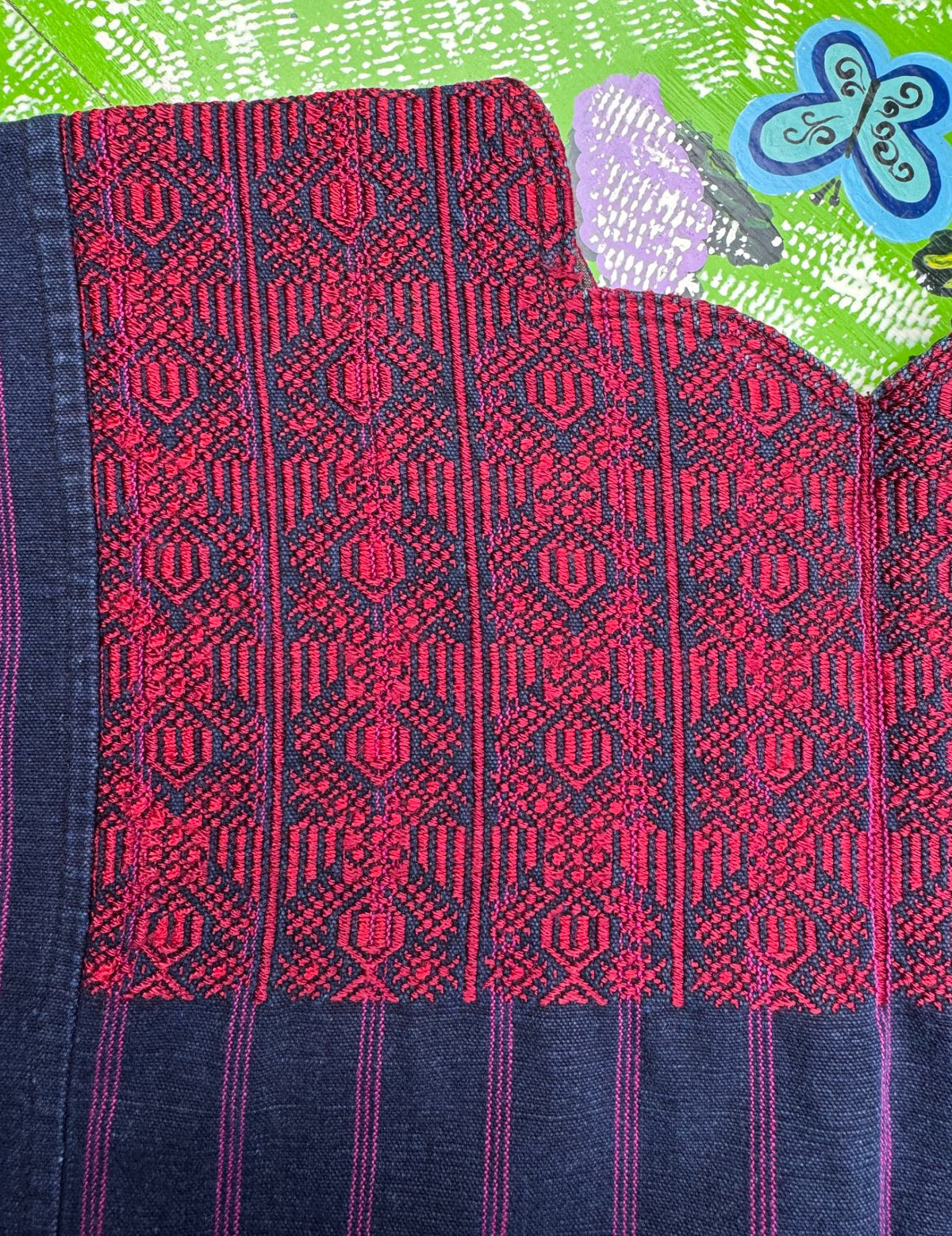 Indigo with Two-Headed Eagle Nahualá Huipil #9-246