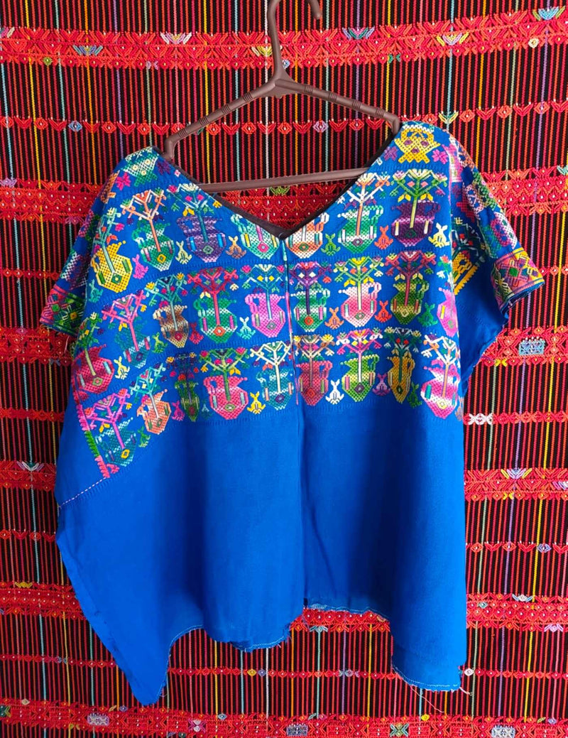 Bright Blue Nahualá Huipil #9-255